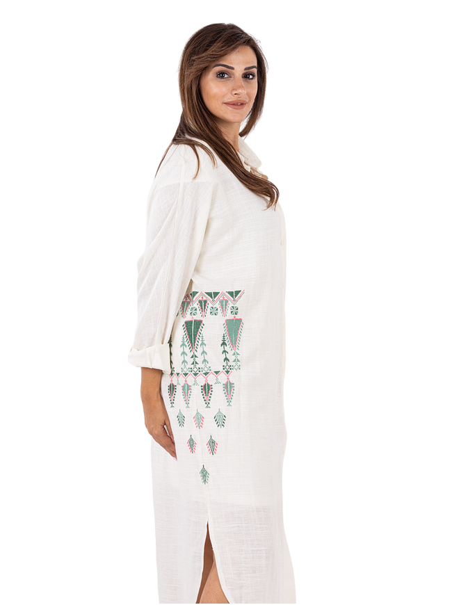 Shirt Linen Long Light Embroidery Sarwat