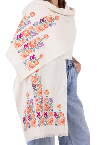 Shawl Linen Small Heavy Embroidery Rectangle