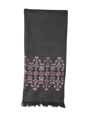 Shawl Wool & Crep Heavy Embroidery Rectangle